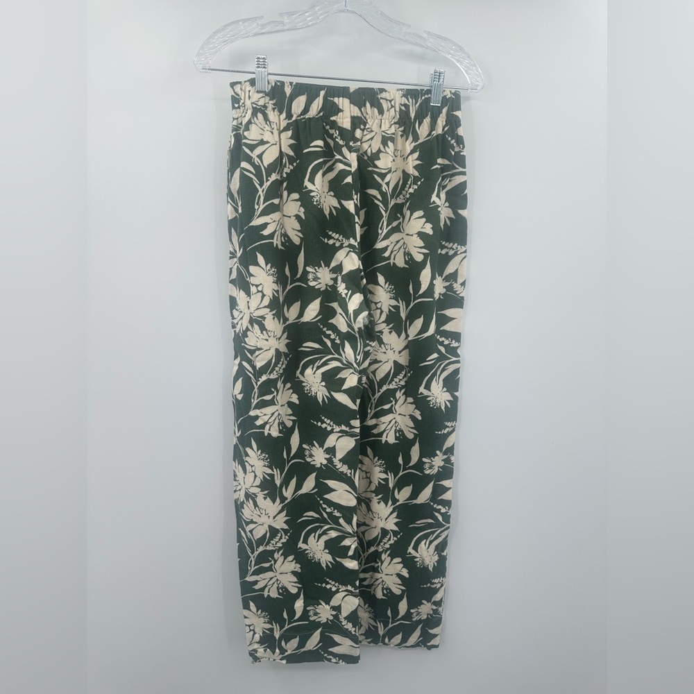 Abercrombie & Fitch Women's‎ Green Floral Linen Blend Pull On Pants Size Small - Picture 3 of 5